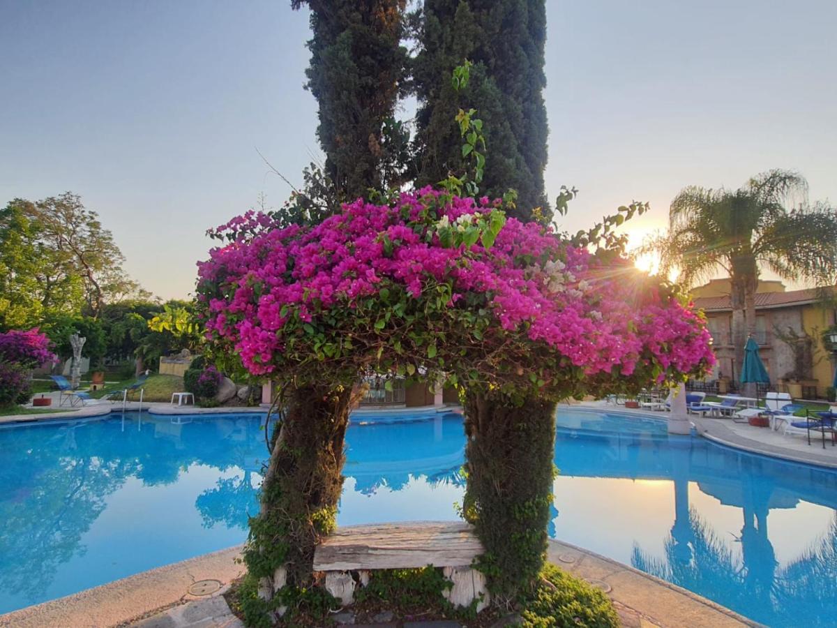 Gran Hotel Hacienda De La Noria Aguascalientes Exterior photo Bougainvillea at the pool